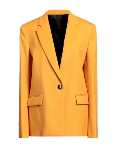 Attico The  Woman Blazer Marigold Size 2 Virgin Wool, Elastane In Yellow