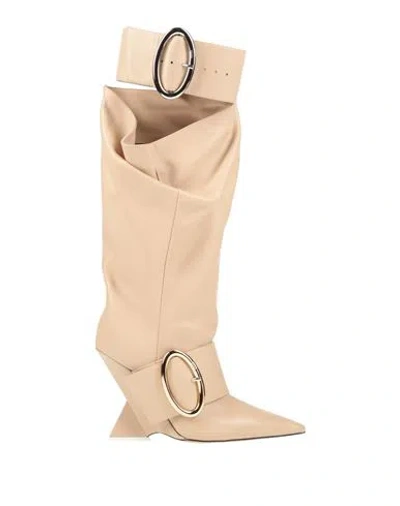 Attico The  Woman Boot Cream Size 9 Leather In Neutral
