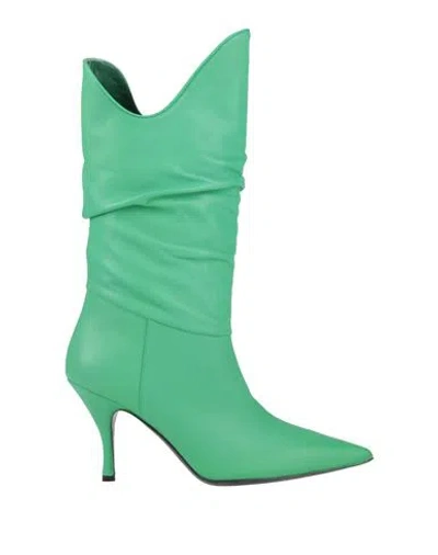 Attico The  Woman Boot Green Size 8 Leather