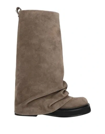 Attico Suede Robin Combat Boots In Brown