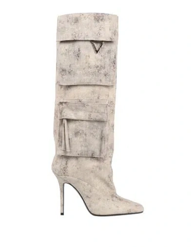 Attico The  Woman Boot Light Grey Size 10 Textile Fibers In Neutral