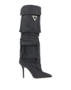 Attico Sienna Denim Knee-high Boots In Grey