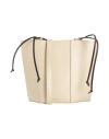 Attico 11am Leather Bucket Bag In Beige