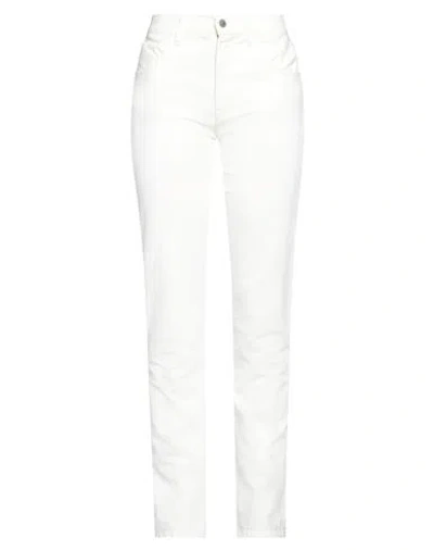 Attico The  Woman Denim Pants Ivory Size 27 Cotton In White