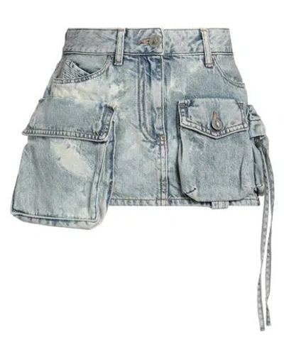 Attico The  Woman Denim Skirt Blue Size 28 Cotton