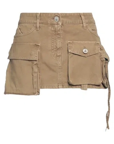 ATTICO THE ATTICO WOMAN DENIM SKIRT LIGHT BROWN SIZE 28 COTTON