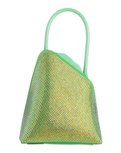 Attico The  Woman Handbag Green Size - Polyester, Glass, Leather