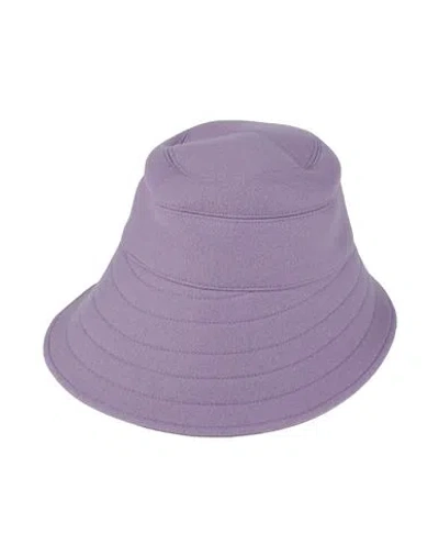 Attico The  Woman Hat Purple Size S Virgin Wool, Polyamide