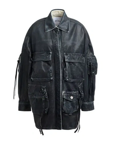 Attico The  Woman Jacket Midnight Blue Size 2 Cotton