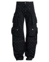 Attico The  Woman Jeans Black Size 27 Cotton, Glass