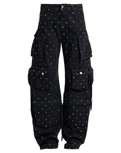 Attico The  Woman Jeans Black Size 27 Cotton, Glass