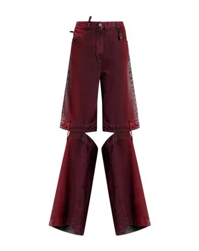 Attico The  Woman Jeans Burgundy Size 26 Cotton