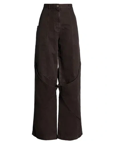 Attico The  Woman Jeans Dark Brown Size 28 Cotton