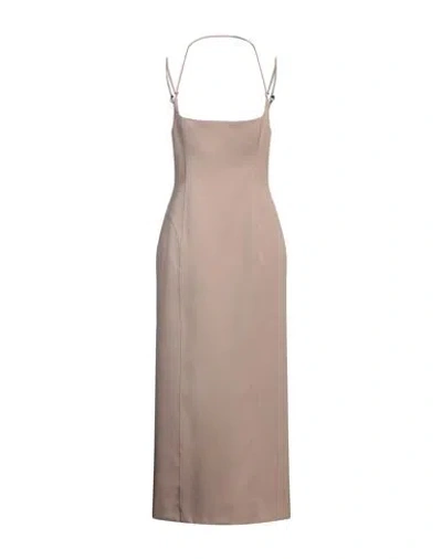 ATTICO THE ATTICO WOMAN MAXI DRESS BEIGE SIZE 2 VIRGIN WOOL