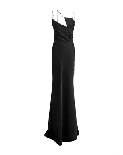 ATTICO THE ATTICO WOMAN MAXI DRESS BLACK SIZE 4 POLYESTER, BRASS