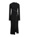 Attico Zip-up Jersey Midi Dress In Black