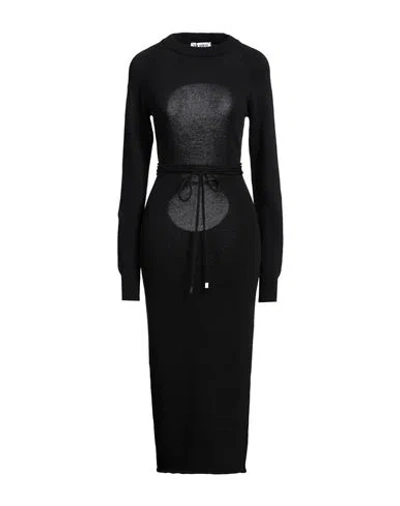 Attico The  Woman Maxi Dress Black Size 8 Cotton, Polyamide