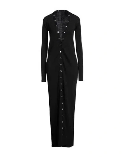 ATTICO THE ATTICO WOMAN MAXI DRESS BLACK SIZE 6 VISCOSE, POLYESTER