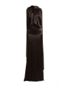 Attico The  Woman Maxi Dress Dark Brown Size 6 Silk, Viscose