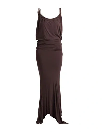 Attico The  Woman Maxi Dress Dark Brown Size 6 Viscose, Elastane