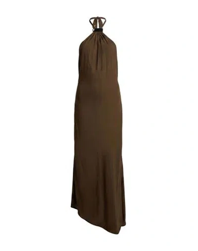 Attico The  Woman Maxi Dress Military Green Size 6 Viscose