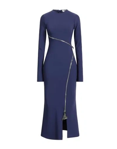 Attico The  Woman Maxi Dress Navy Size 2 Polyester, Elastane