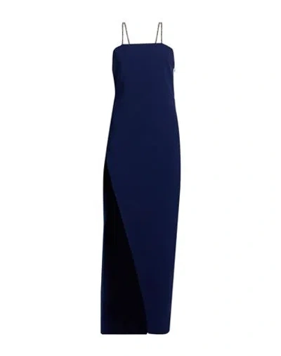 Attico The  Woman Maxi Dress Navy Size 6 Polyester In Blue