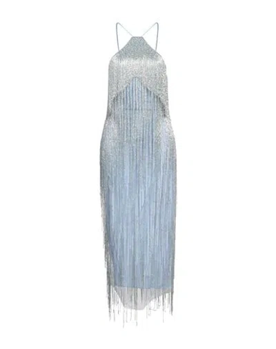 Attico The  Woman Maxi Dress Sky Blue Size 10 Polyamide