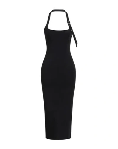 Attico The  Woman Midi Dress Black Size 2 Rayon, Polyamide, Elastane, Polyester
