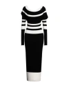 Attico The  Woman Midi Dress Black Size 4 Viscose, Polyester In Black