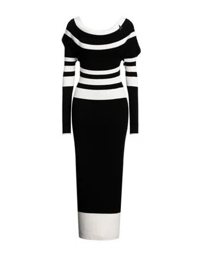 Attico The  Woman Midi Dress Black Size 4 Viscose, Polyester