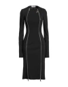 Attico Midi Dress With Double Zipper Detail In Black