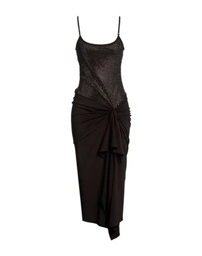 Attico The  Woman Midi Dress Black Size 6 Rayon, Polyamide, Elastane
