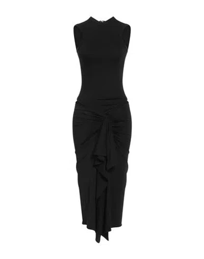 ATTICO THE ATTICO WOMAN MIDI DRESS BLACK SIZE 6 RAYON, POLYAMIDE, ELASTANE, ACETATE
