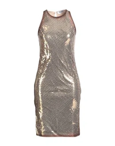 Attico The  Woman Midi Dress Gold Size 6 Polyester In Gray