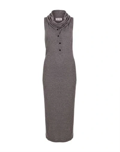 Attico The  Woman Midi Dress Grey Size 2 Virgin Wool, Cashmere In Gray