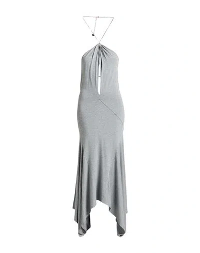 Attico The  Woman Midi Dress Grey Size 6 Viscose, Elastane