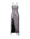 Attico Avery Embellished Square Neck Fringe Dress In Purple