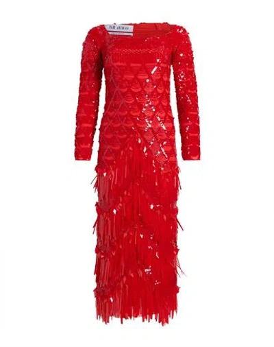 Attico The  Woman Midi Dress Pink Size 4 Polyamide, Elastane, Glass, Pvc - Polyvinyl Chloride In Red