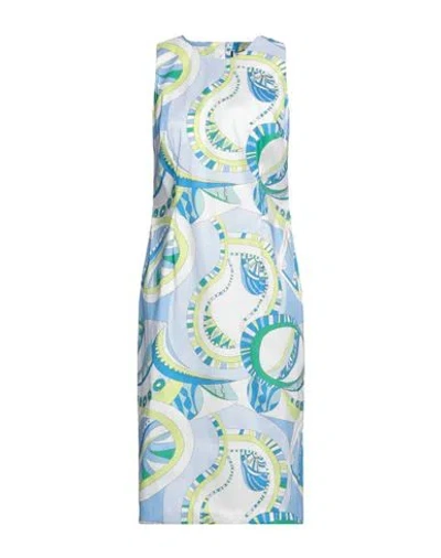 Attico The  Woman Midi Dress Sky Blue Size 10 Polyester, Nylon, Elastane