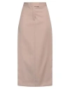 Attico Layered-panel Twill Midi Skirt In Beige