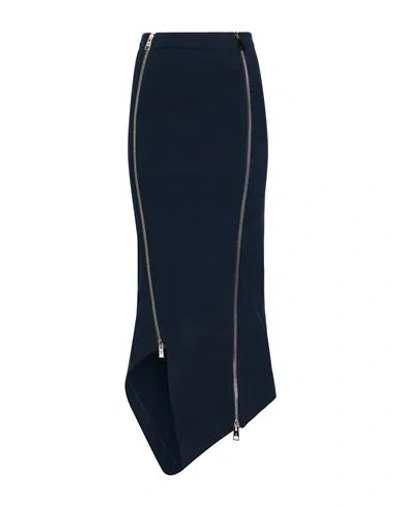 Attico The  Woman Midi Skirt Navy Size 6 Cotton, Elastane In Blue