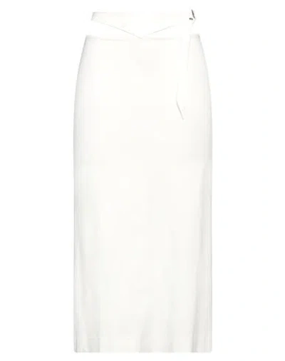 Attico The  Woman Midi Skirt White Size 4 Rayon, Polyamide, Elastane