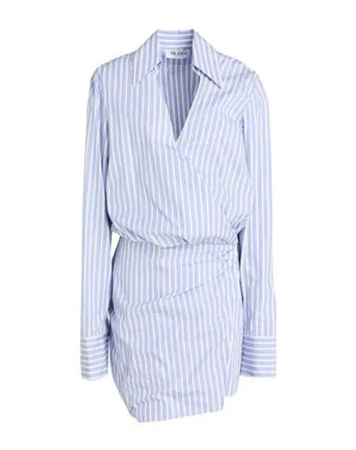 Attico The  Woman Mini Dress Azure Size 2 Cotton In Blue