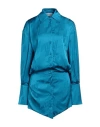 Attico The  Woman Mini Dress Azure Size 2 Viscose, Polyester In Blue