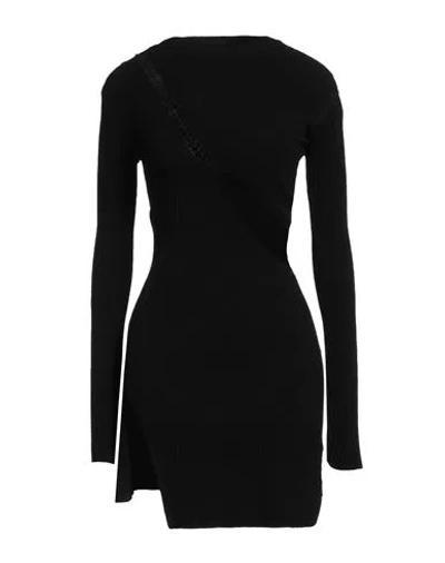 ATTICO THE ATTICO WOMAN MINI DRESS BLACK SIZE 6 VISCOSE, POLYESTER, ELASTANE