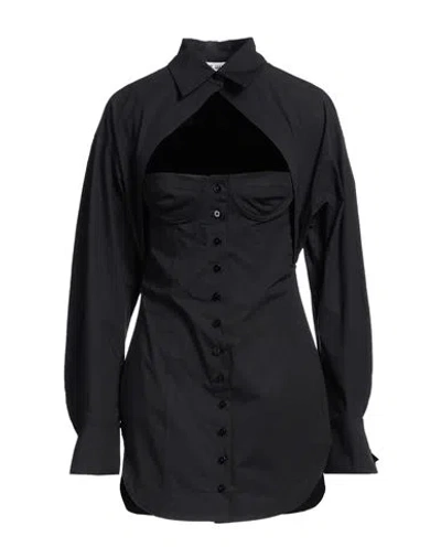 ATTICO THE ATTICO WOMAN MINI DRESS BLACK SIZE 8 COTTON, ELASTANE