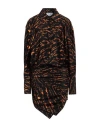 Attico ''hatty'' Black And Cinnamon Mini Dress In Black
