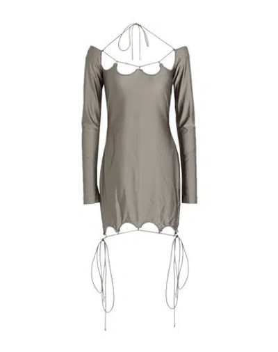 Attico ''lyna'' Military Mini Dress In Brown