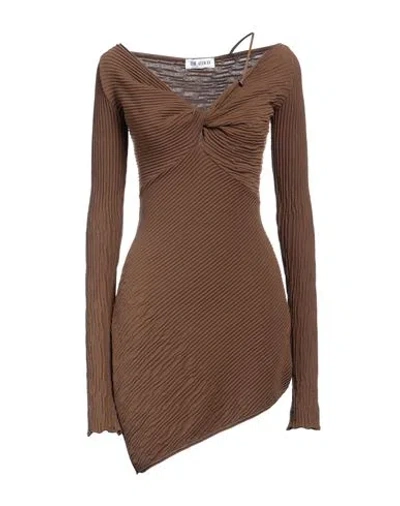 Attico The  Woman Mini Dress Brown Size 4 Viscose, Polyester
